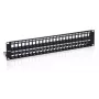 Equip 48 prievadų Keystone Cat.6 ekranuotas skirstomasis skydelis, juodas
