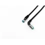 Equip Cat.6A S/FTP jungiamasis kabelis, kampinis į tiesų kištuką, 0,5 m, juodas
