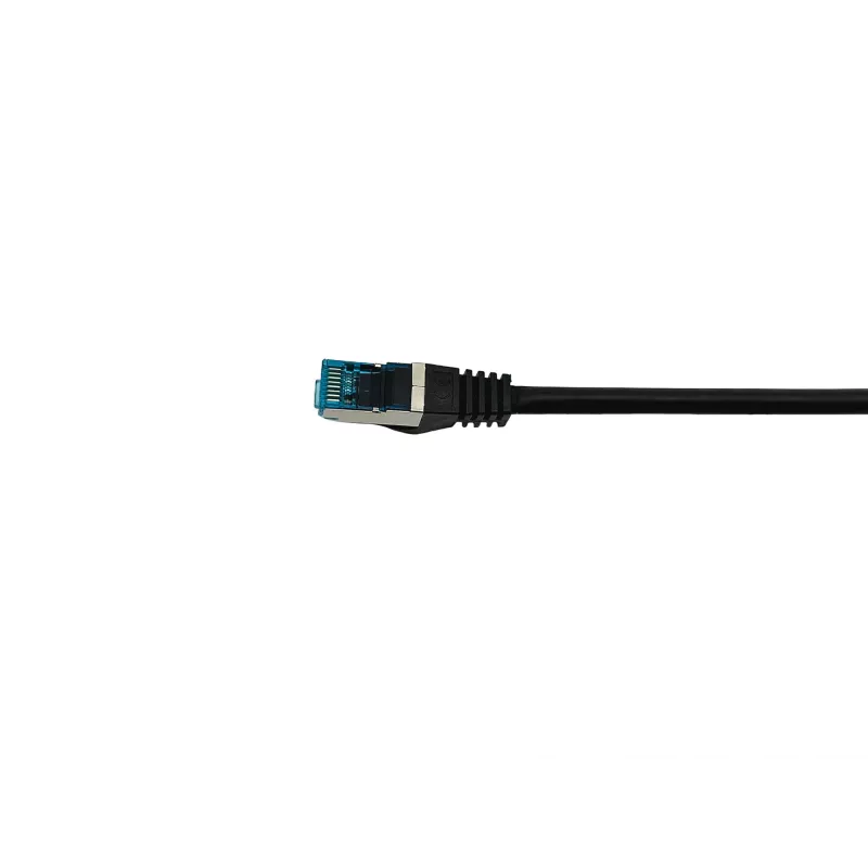 Equip Cat.6A S/FTP jungiamasis kabelis, kampinis į tiesų kištuką, 1,0 m, juodas