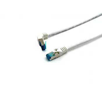 Equip Cat.6A S/FTP Patch Laidas, Kampinis į Tiesų RJ-45, 0,5 m, Baltas