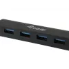 Equip 128953 USB 3.2 Gen 1 tipo A 4 prievadų USB šakotuvas, juodas