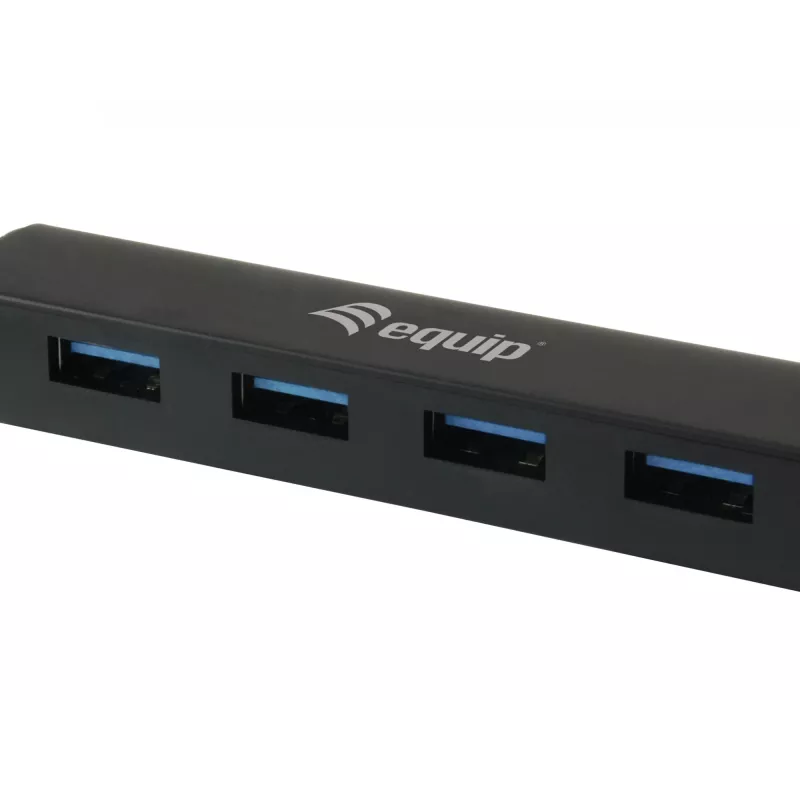 Equip 128953 USB 3.2 Gen 1 tipo A 4 prievadų USB šakotuvas, juodas