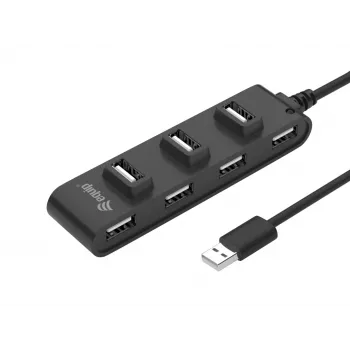 Equip 7-Port USB 2.0 Hub, USB 2.0, juodas