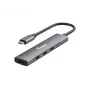 Equip USB-C 4 prievadų USB 3.2 Gen 1 šakotuvas, aliuminis, juodas/sidabrinis, 0,15 m