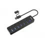 USB mazgas Equip 7 prievadų USB 3.2 Gen 1 su maitinimo adapteriu