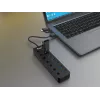 USB mazgas Equip 7 prievadų USB 3.2 Gen 1 su maitinimo adapteriu