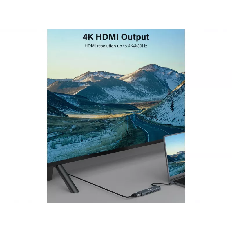 Equip USB-C 5 viename universalus adapteris, HDMI, USB 3.2 GEN1, 100W USB PD