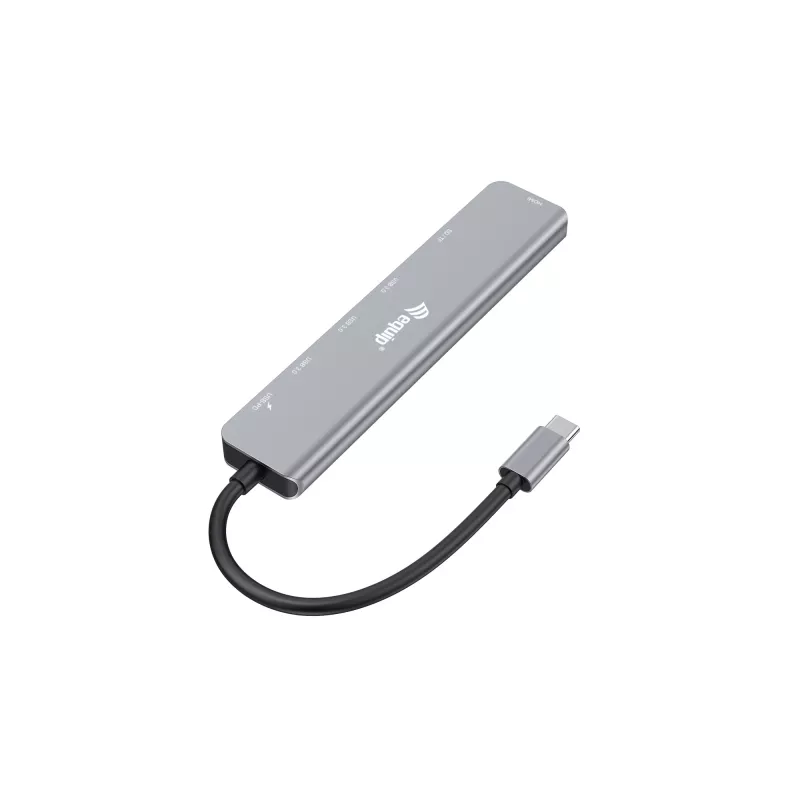 Equip USB-C 7 viename universalus adapteris, HDMI 4K/60Hz, USB 3.2 Gen1 x 3, TF/Micro SD, 100W USB PD
