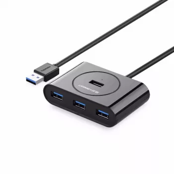 UGREEN 20291 USB 3.0 4 prievadų šakotuvas, juodas, 0,8 m laidas