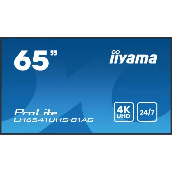 iiyama LH6541UHS-B1AG profesionalus skaitmeninis ekranas 163,8 cm (64,5 colio) LCD 500 cd/m² 4K Ultra HD juodas 24/7