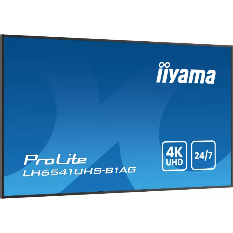 iiyama LH6541UHS-B1AG profesionalus skaitmeninis ekranas 163,8 cm (64,5 colio) LCD 500 cd/m² 4K Ultra HD juodas 24/7