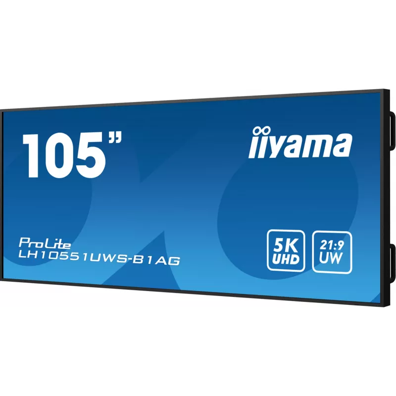 IIYAMA LH10551UWS-B1AG – profesionalus skaitmeninis ekranas 105 colių, 5K UW, LED, 500 cd/m², juodas, 24/7