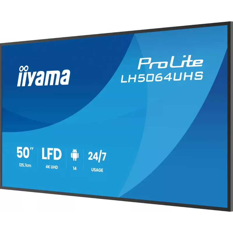 Skaitmeninės reklamos plokščiasis ekranas iiyama LH7564UHS-B1AG 75 colių 4K Ultra HD
