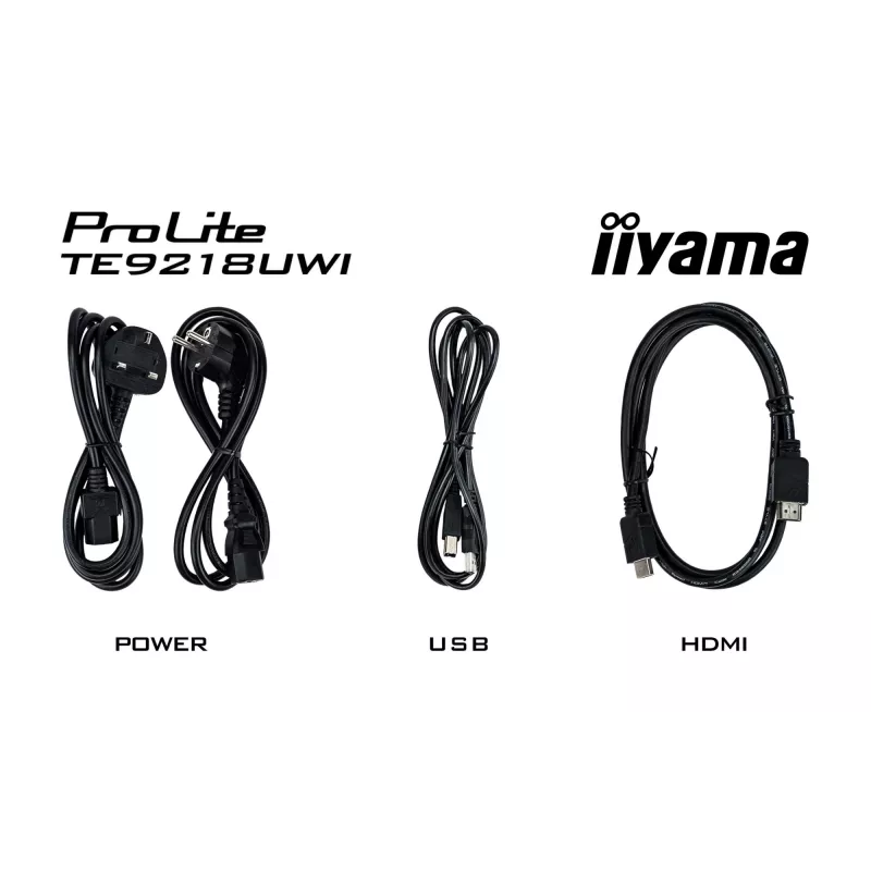 iiyama TE9218UWI-B1AG interaktyvus ekranas su stovu 2,32 m (91,5 colio) LED Wi-Fi 500 cd/m² 5K Ultra HD juodas liečiamas ekranas su integruotu procesoriumi Android 16/7