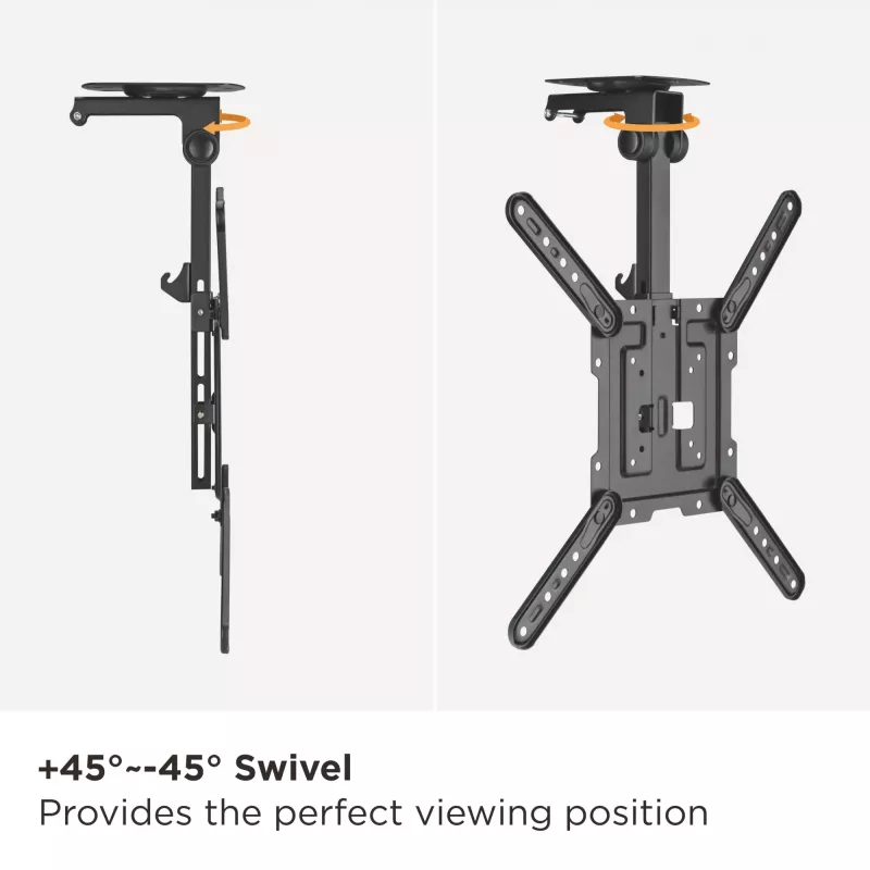 Lubinis TV laikiklis Equip 23-55 colių, VESA 75x75–400x400 mm, pasukamas 0-80°, sukamas -45-45°, juodas