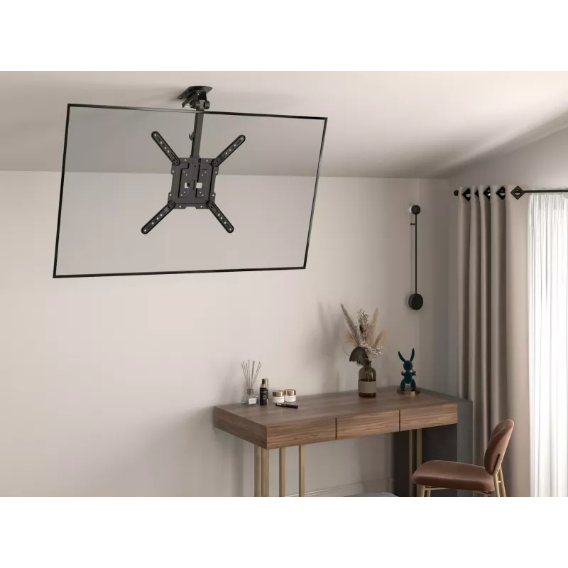 Lubinis TV laikiklis Equip 23-55 colių, VESA 75x75–400x400 mm, pasukamas 0-80°, sukamas -45-45°, juodas
