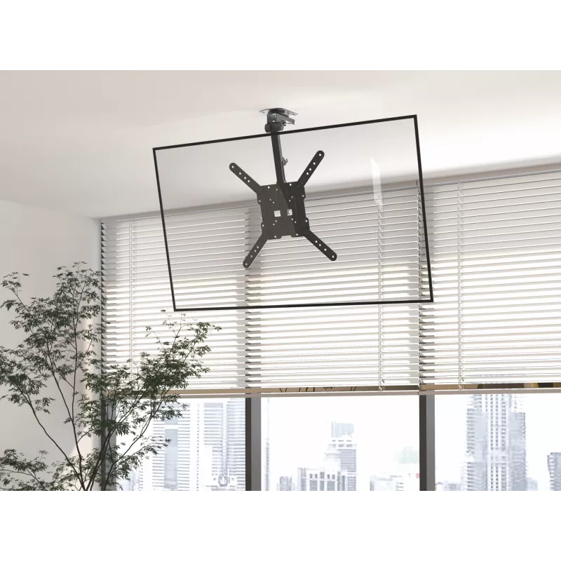 Lubinis TV laikiklis Equip 23-55 colių, VESA 75x75–400x400 mm, pasukamas 0-80°, sukamas -45-45°, juodas