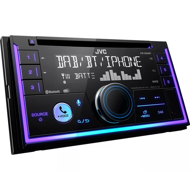 JVC KW-DB95BT Juodas 200 W Bluetooth automobilinis radijas