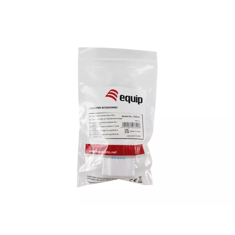Tinklo jungiamoji dėžutė Equip 235215 Cat6a balta 54mm x 39mm x 29.5mm