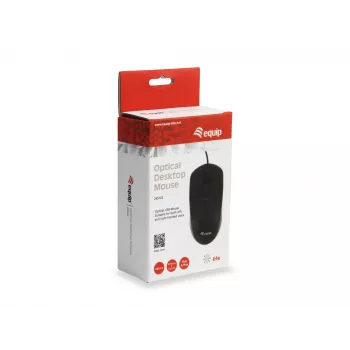 Equip 245102 pelė biurui, abipusė, USB Type-A, optinė, 1000 DPI