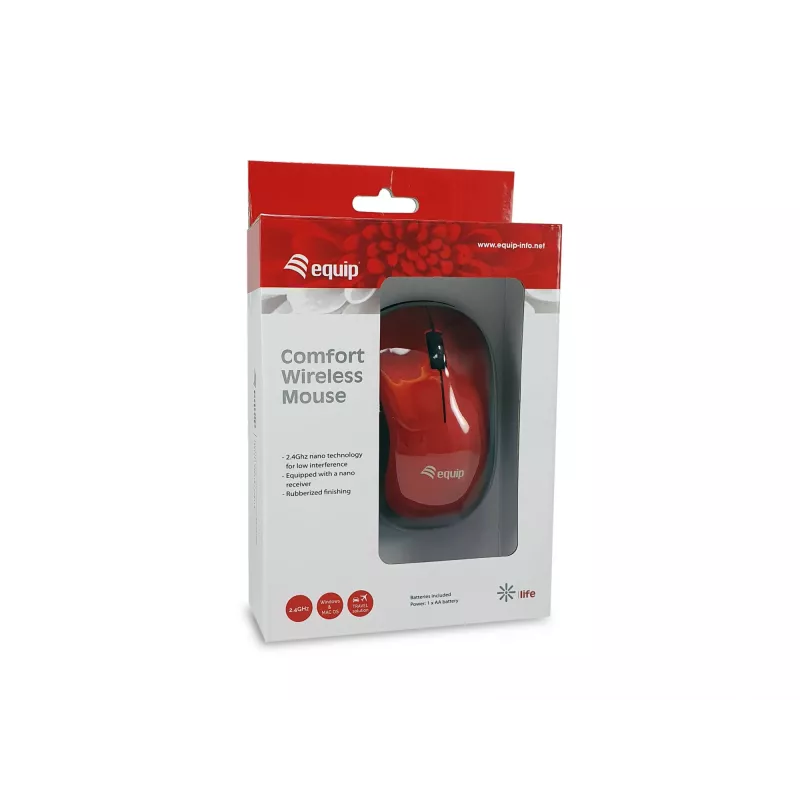 Belaidė pelė Equip Comfort Red RF Wireless