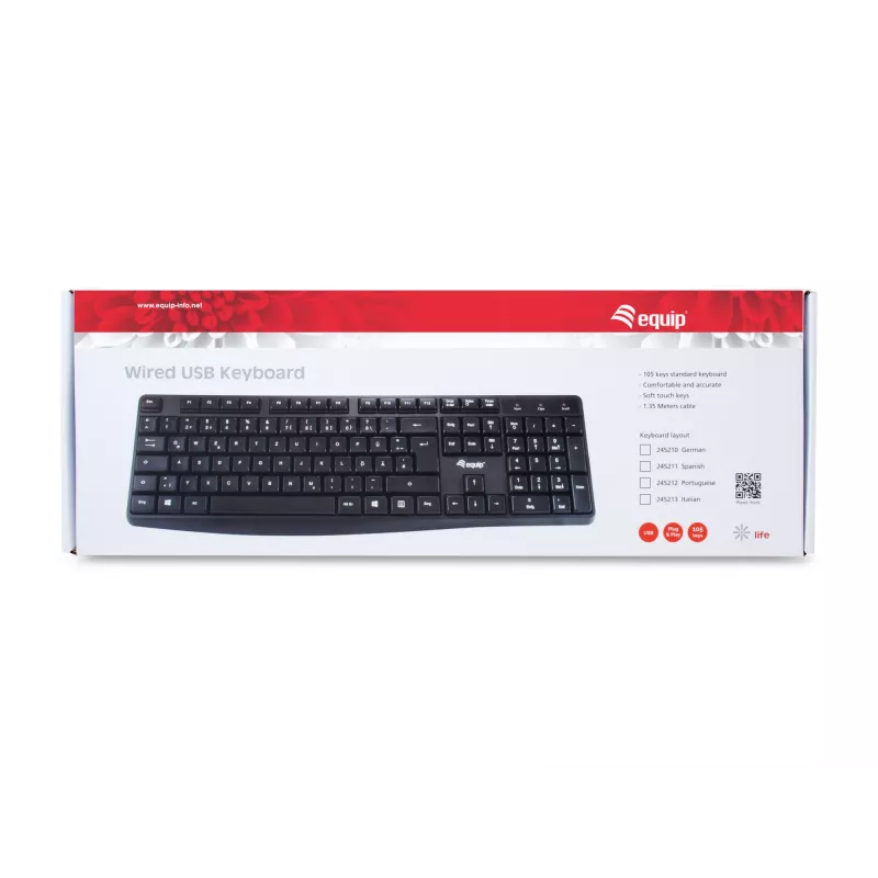 Laidinė USB klaviatūra Equip 245210