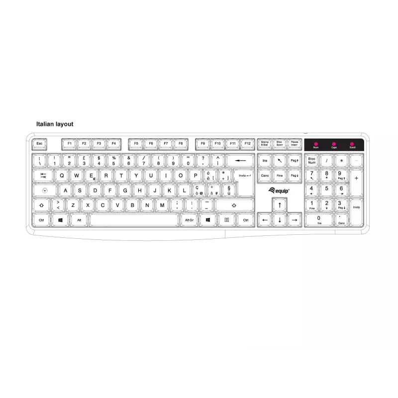 Equip 245213 klaviatūra Office USB QWERTY itališka Juoda