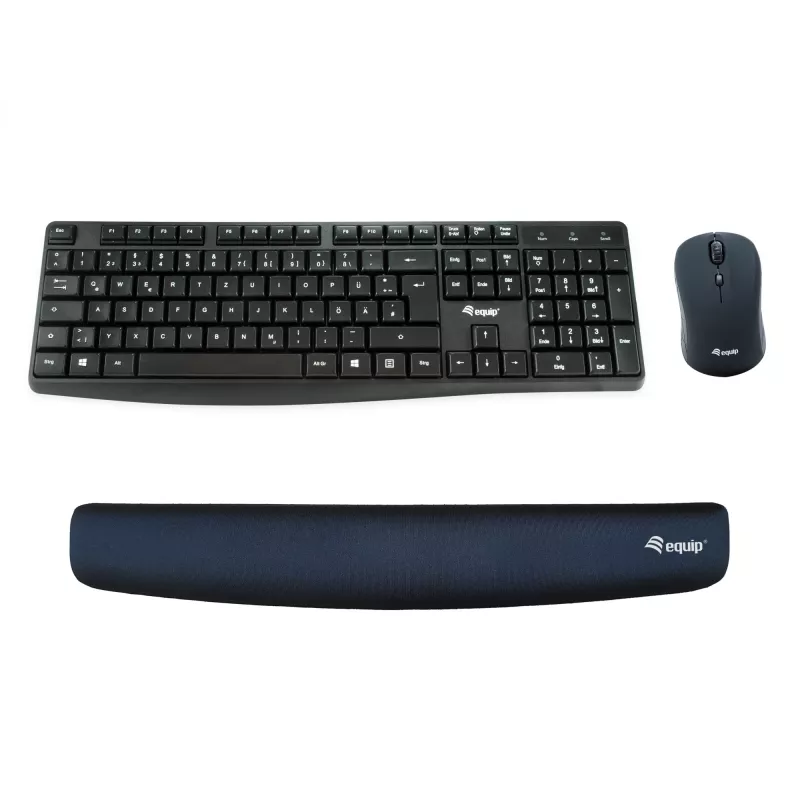 Equip riešo atrama klaviatūrai, juoda, Memory Foam, 465 mm
