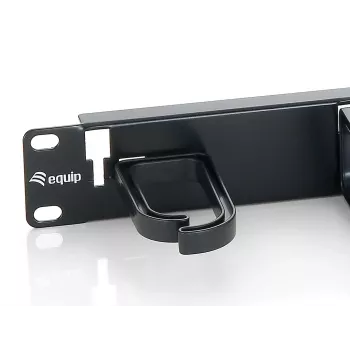 Equip 19 colių stovo kabelių tvarkymo skydelis, juodas (RAL 9005)