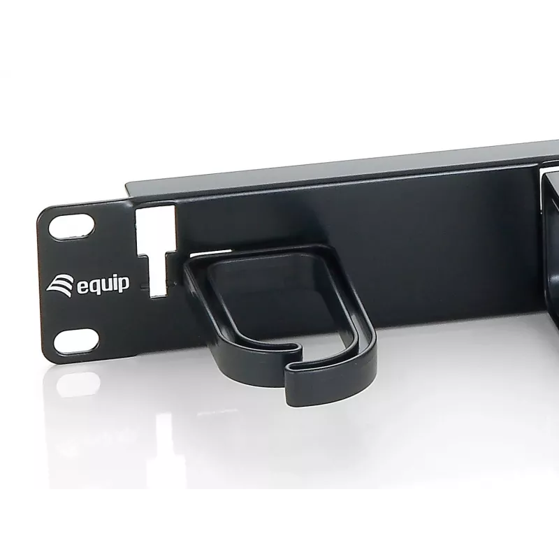 Equip 19 colių stovo kabelių tvarkymo skydelis, juodas (RAL 9005)