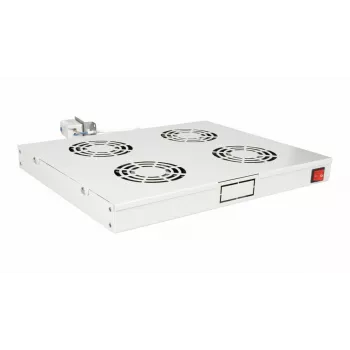 Equip EZF-4-G aušinimo ventiliatoriai 19 inch, 1U, 4 ventiliatoriai, RAL7035 pilka