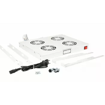 Equip EZF-4-G aušinimo ventiliatoriai 19 inch, 1U, 4 ventiliatoriai, RAL7035 pilka