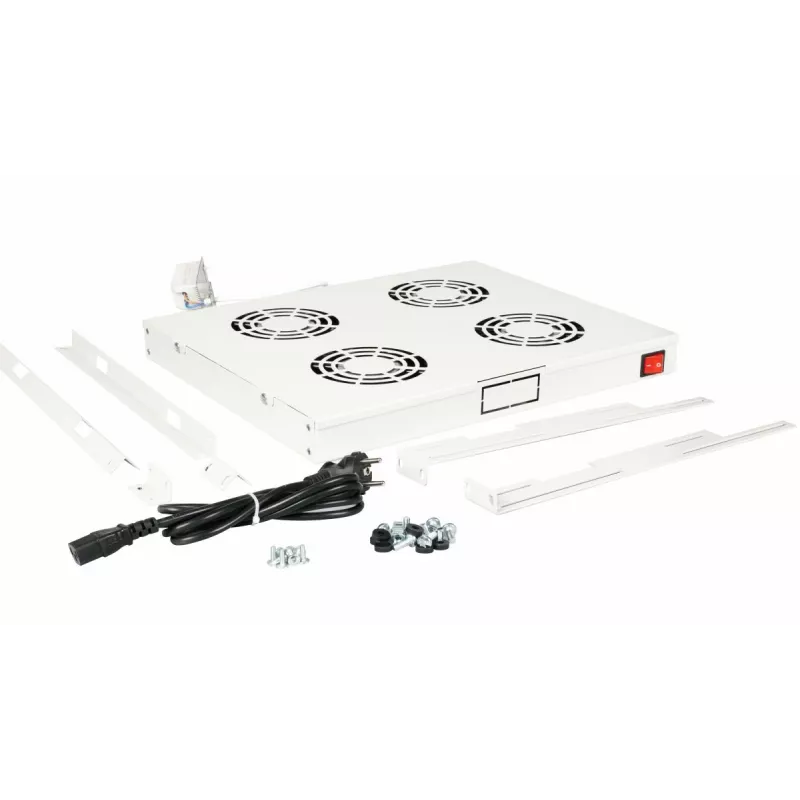 Equip EZF-4-G aušinimo ventiliatoriai 19 inch, 1U, 4 ventiliatoriai, RAL7035 pilka