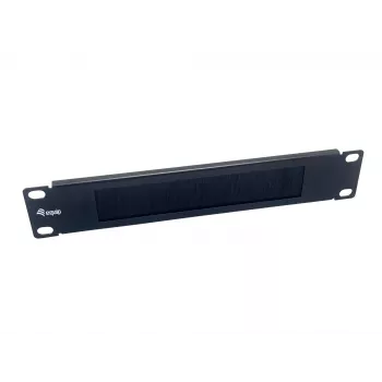 Šepečių panelis Equip 10 colių 1U juodas plieninis 25,4 mm plotis