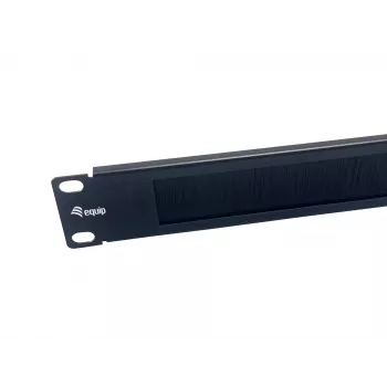 Šepečių panelis Equip 10 colių 1U juodas plieninis 25,4 mm plotis