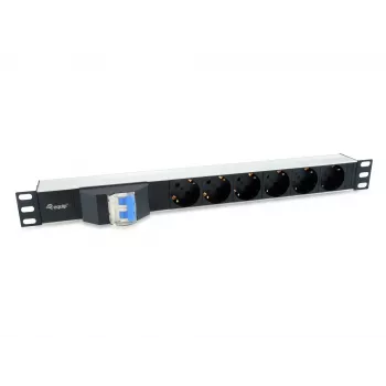 Equip 333312 maitinimo skirstytuvas (PDU) 6 AC lizdų 1U juodas