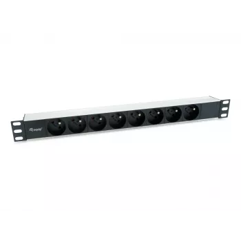 Equip 333313 maitinimo paskirstymo blokas (PDU) 8 AC lizdai 1U juoda, sidabrinė