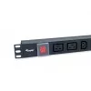 Equip maitinimo skirstytuvas 8 lizdai, 6x IEC-C13 + 2x IEC-C19, jungiklis, aliuminio korpusas