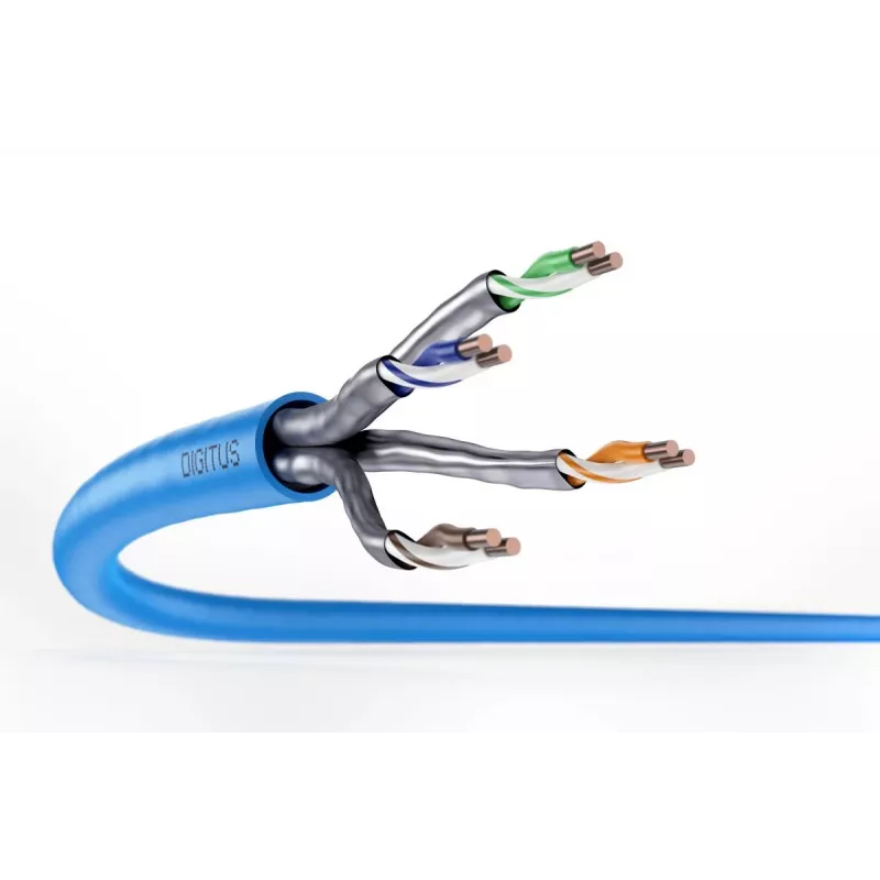 DIGITUS montavimo kabelis - CAT6a - U/FTP - AWG 23/1 - 100m - Mėlynas