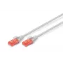Tinklo laidas Digitus CAT 6 U/UTP patch cord RJ-45 Cat6 10m Pilka