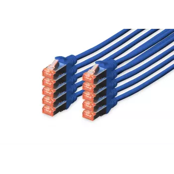 DIGITUS Patch kabelis CAT6 S/FTP, 5 m, mėlynas, 10 vnt. pakuotė