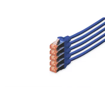 DIGITUS Patch kabelis CAT6 S/FTP 10 m mėlynas 5 vnt. pakuotė