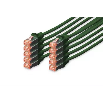 DIGITUS Patch kabelis CAT6 S/FTP Snagless Cu 5m žalias 10 vnt.