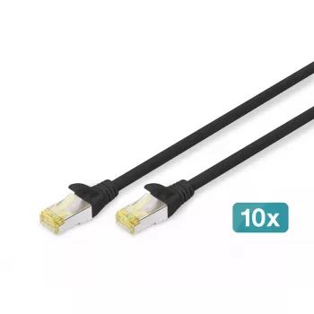 DIGITUS Patch laidas CAT6a S/FTP 3m juodas 10 vnt. pakuotėje