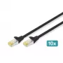DIGITUS Patch laidas CAT6a S/FTP 3m juodas 10 vnt. pakuotėje