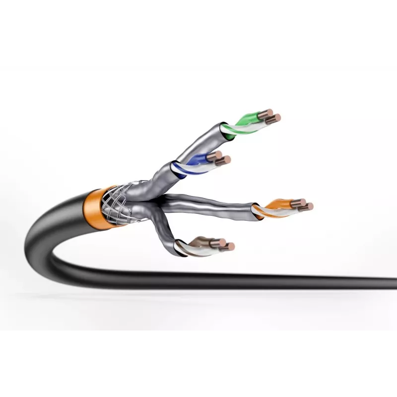 DIGITUS montažinis kabelis - Cat 7 - S/FTP - AWG 23/1 - 500 m - Juodas