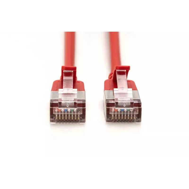 DIGITUS Slim Patch laidas CAT6A F/FTP 3 m raudonas