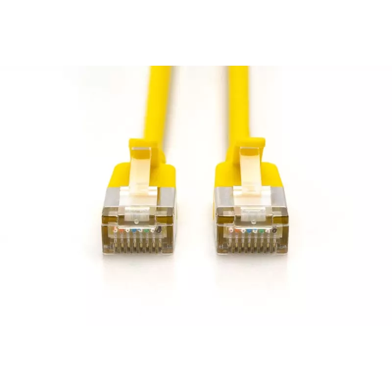 DIGITUS Slim Patch laidas CAT6A F-FTP 1m geltonas