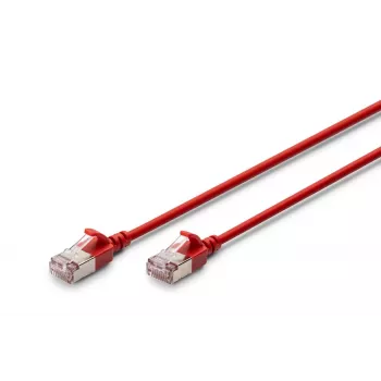 DIGITUS Slim Patch laidas CAT6A F-FTP 1m Raudonas
