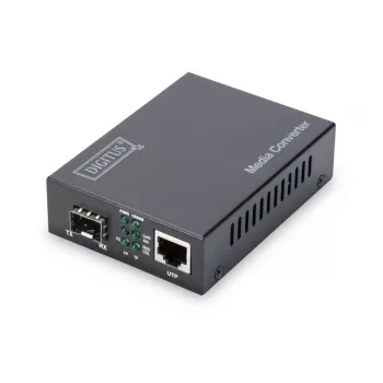 DIGITUS Media keitiklis, SFP 10/100/1000Base-T į SFP atvirą lizdą, be SFP modulio, su maitinimo šaltiniu
